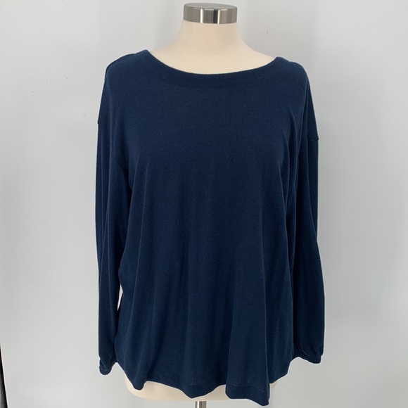 Eloquii- Navy Twist Open-Back Sweater - Picture 6 of 10